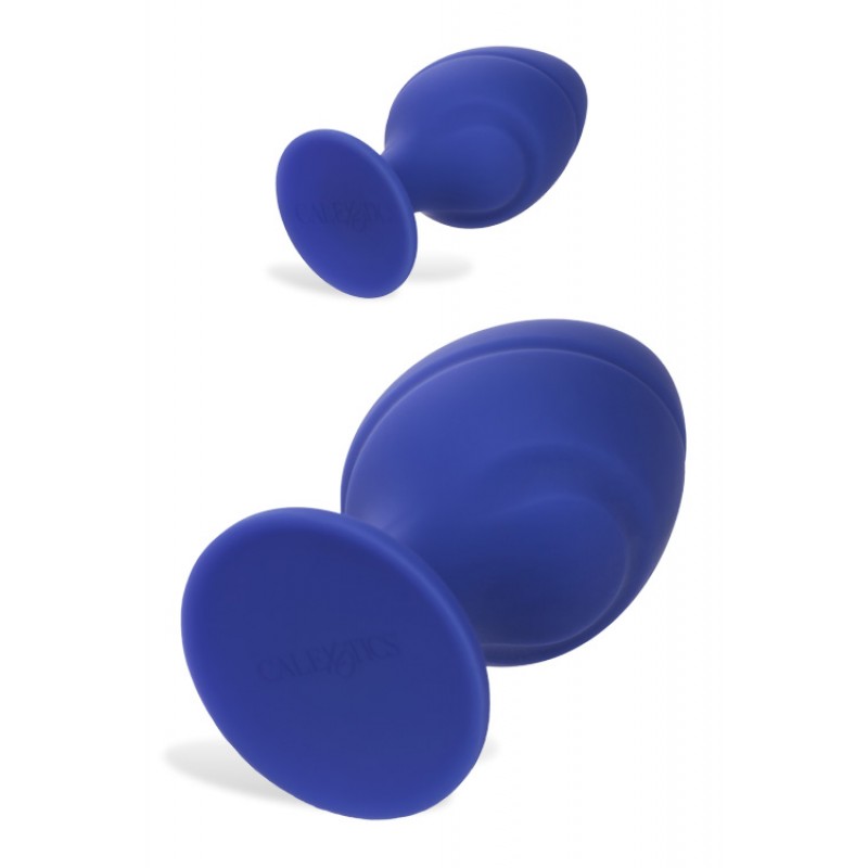 California Exotic Cheeky Blue Silicone Butt Plug Set (2 Pce)