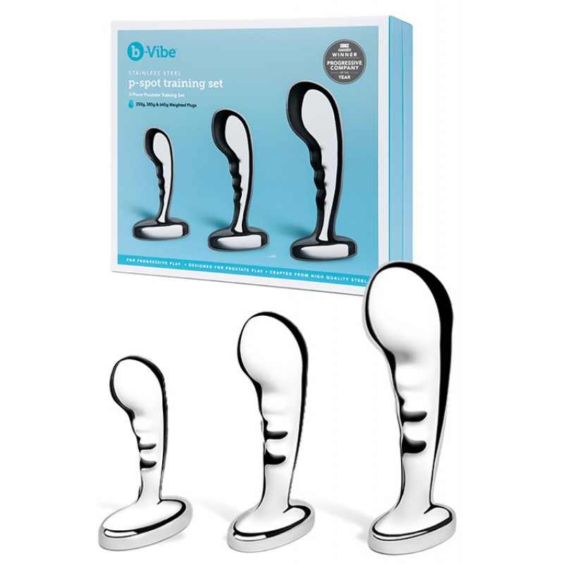 B-Vibe 3 Piece Stainless Steel P Spot Training Set