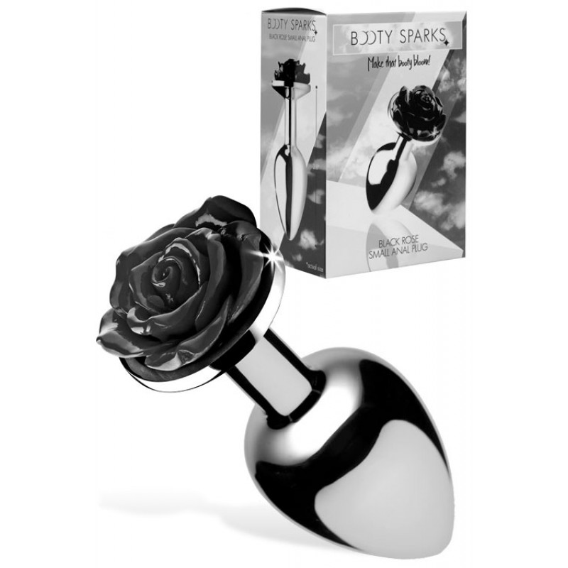 Booty Sparks 3" Metal Black Rose Butt Plug