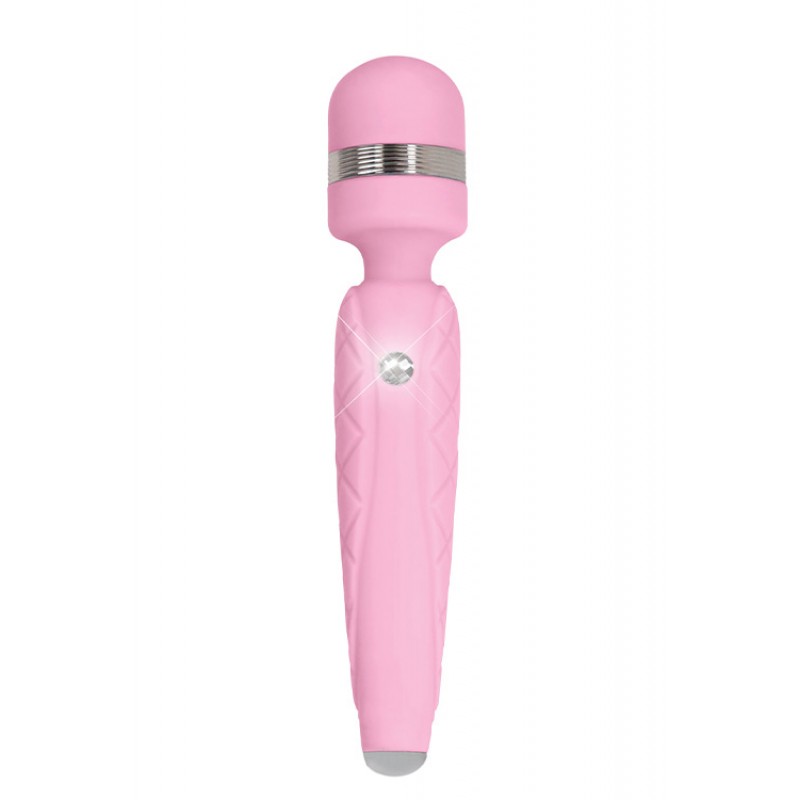 Pillow Talk Cheeky 8.1" Vibrating Wand Massager with Swarovski Crystal Accent