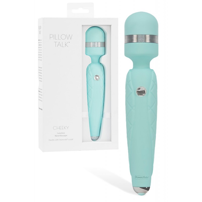 Pillow Talk Cheeky 8.1" Vibrating Wand Massager with Swarovski Crystal Accent