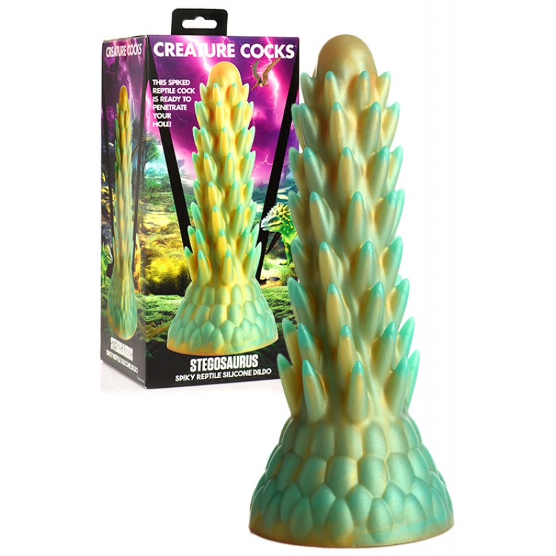 Creature Cocks Stegosaurus 7.6" Silicone Spiky Reptilian Monster Dildo