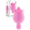 Adam and Eve Ravishing Rose 4.25" Dual Ended Rose Vibrator with Clitoral Teaser