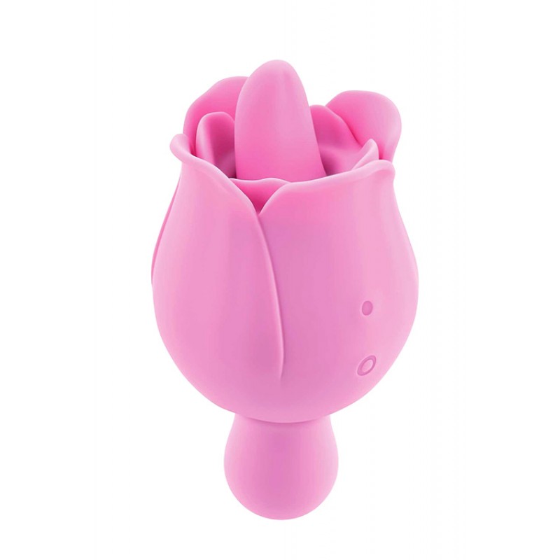 Adam and Eve Ravishing Rose 4.25" Dual Ended Rose Vibrator with Clitoral Teaser