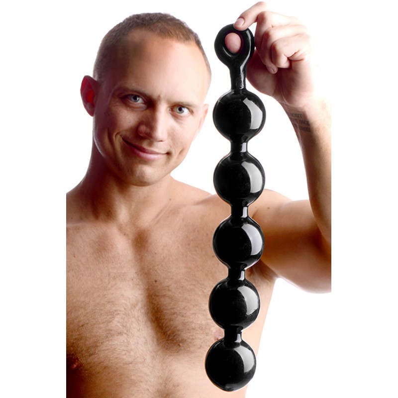 Master Series Black Baller 17.5" Large Anal Bead String