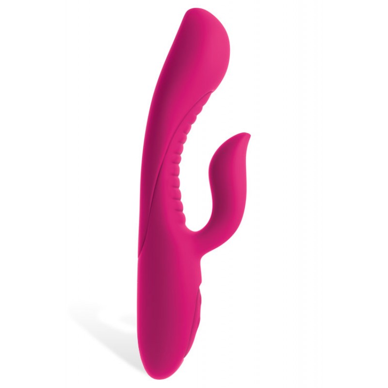 Pipedream Partially Ribbed Silicone 8.75" G Spot Rabbit Vibrator