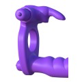 Pipedream Vibrating Double Penetration Silicone Cock Ring with Rabbit Ears