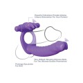 Pipedream Vibrating Double Penetration Silicone Cock Ring with Rabbit Ears