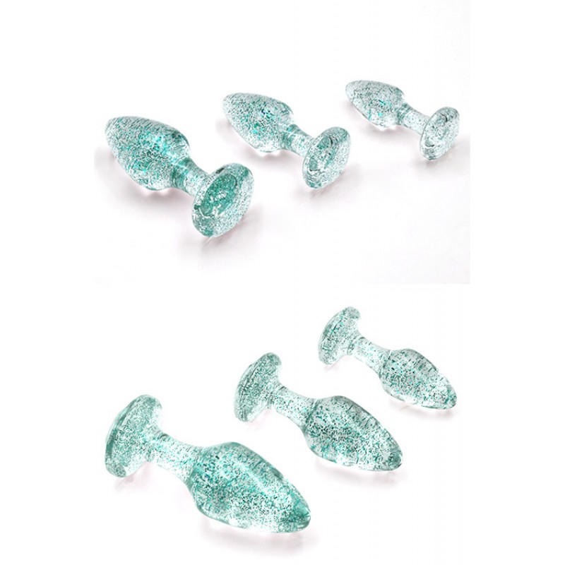 Adam and Eve Glitter Gem 3 Piece Butt Plug Set