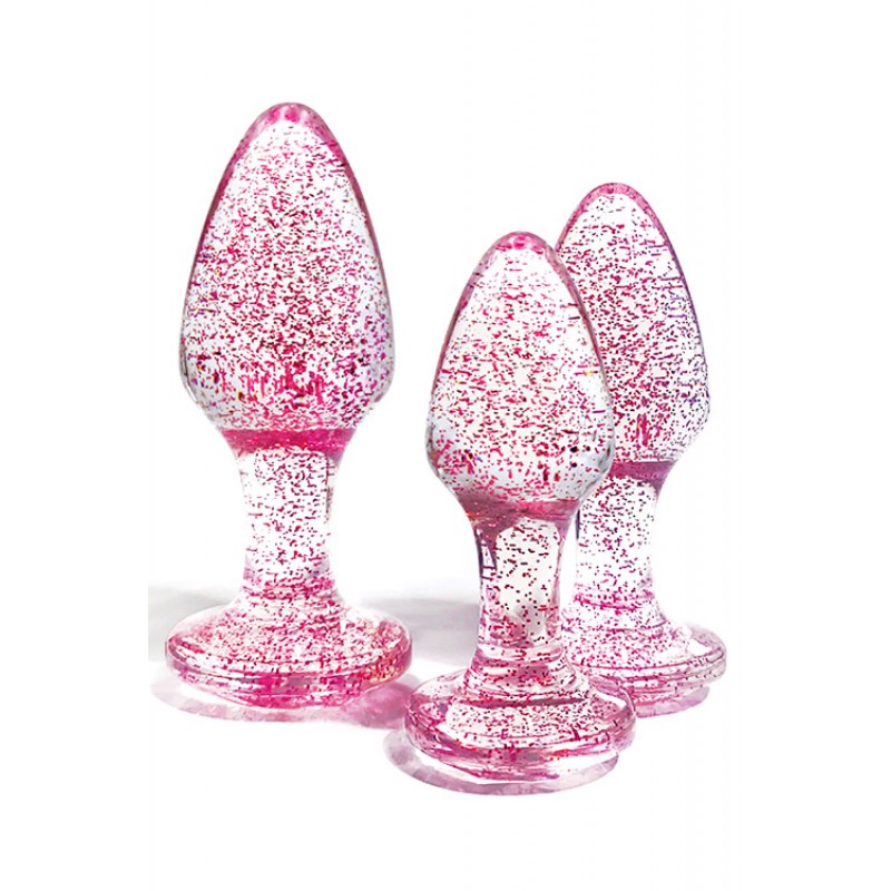 Adam and Eve Glitter Gem 3 Piece Butt Plug Set