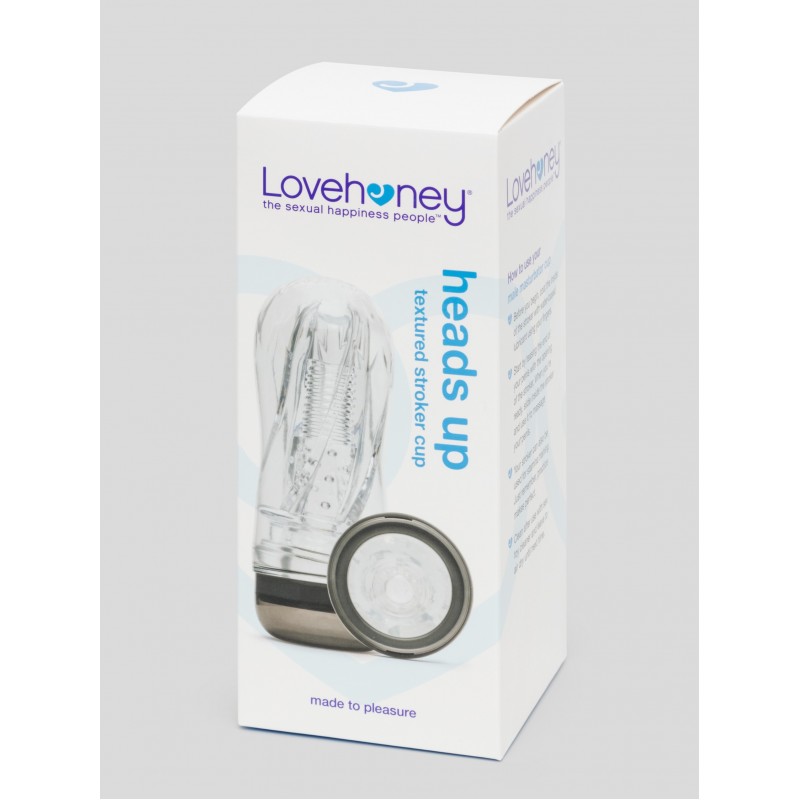 Lovehoney Heads Up Clear Textured Stroker Cup