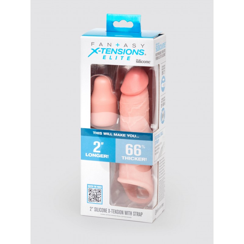 Fantasy X-Tensions 2 Extra Inch Silicone Penis Extender with Strap