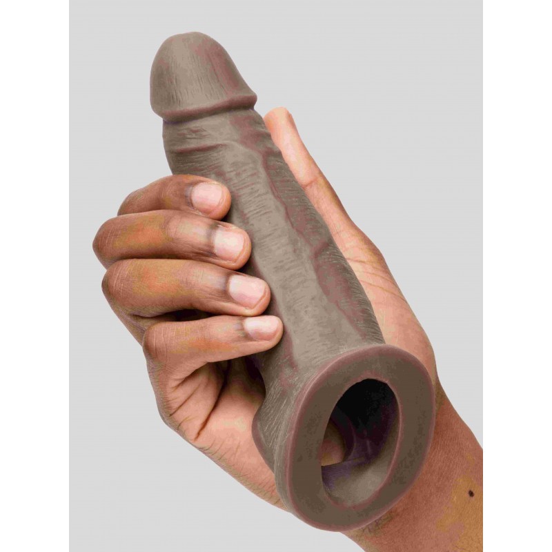 Lovehoney Real-Feel Penis Extender 1.5 Inch with Ball Loop - Flesh Brown